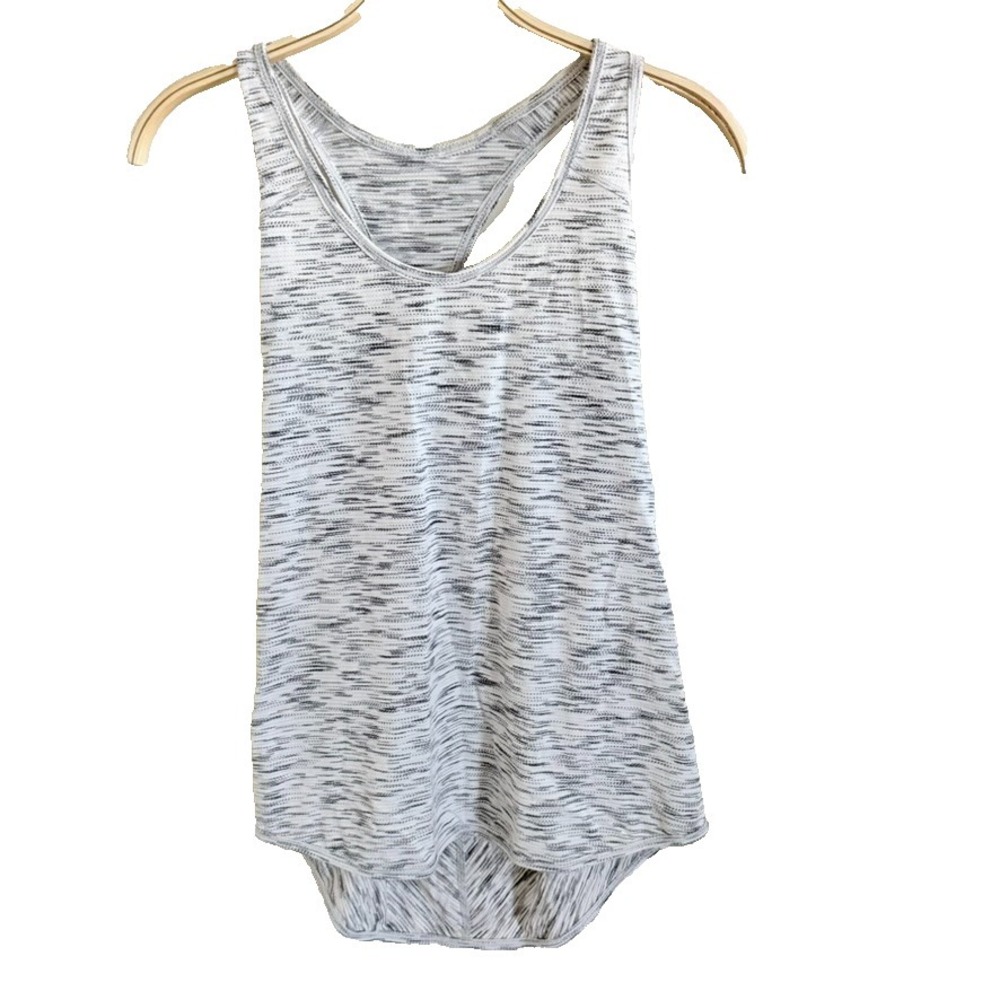 Lululemon‎ Gray White Tank Top Lightweight Athleisure Small/Medium Workout